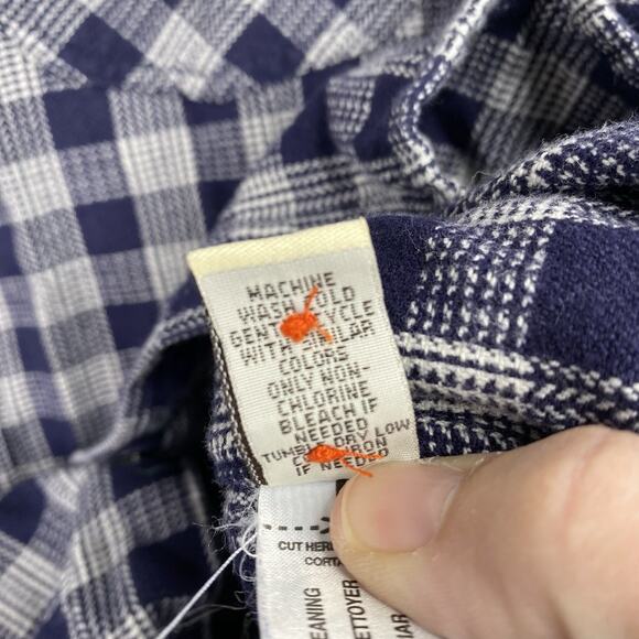 Ruff Hewn Shirt Mens M Long Sleeve Pearl Snap Blue Check Plaid Woved Heavyweight - Picture 8 of 11